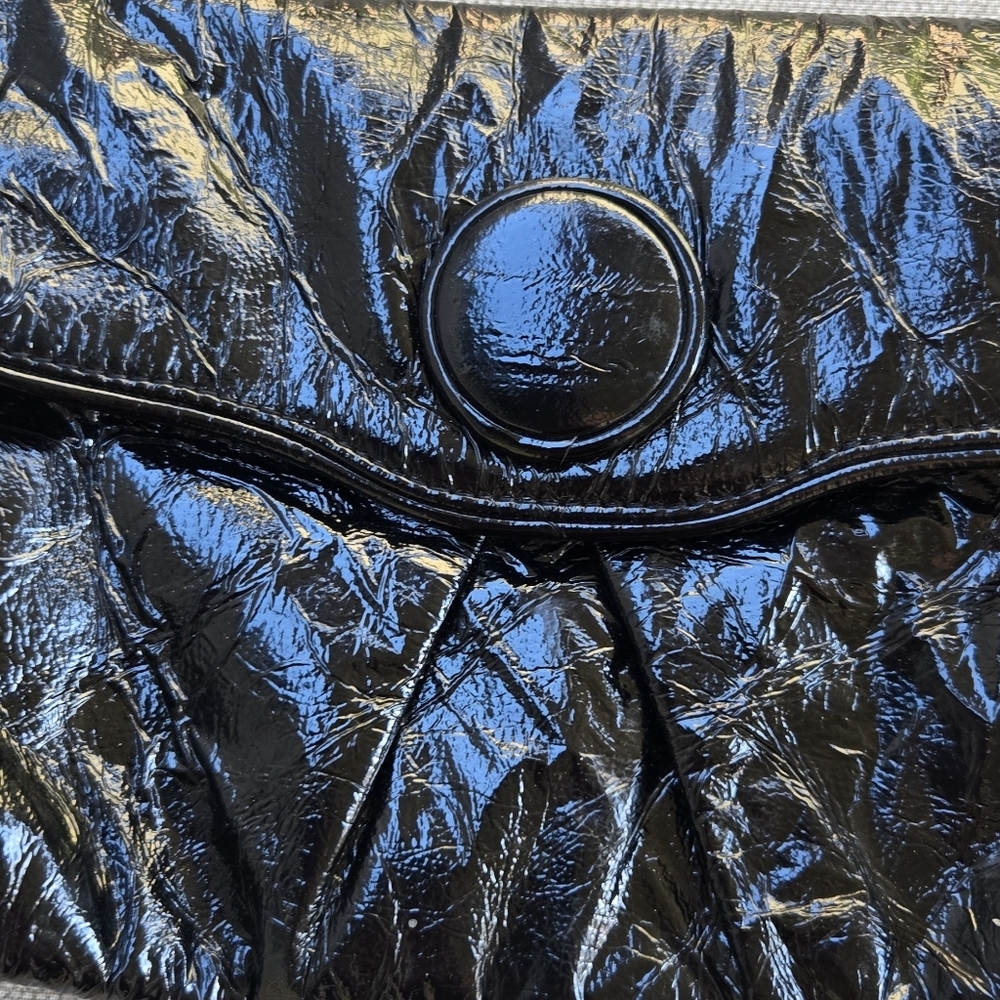 Black Crinkle Clutch Wallet Envelope - Picture 3 of 7